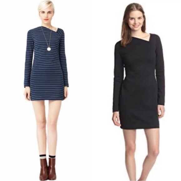 NWT Kate Spade Saturday Slant Neck Bodycon Black Dress - Picture 3 of 12